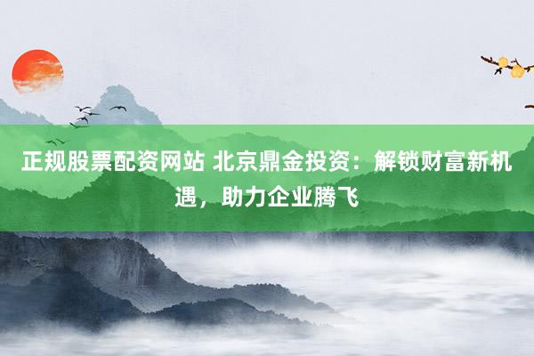 正规股票配资网站 北京鼎金投资：解锁财富新机遇，助力企业腾飞