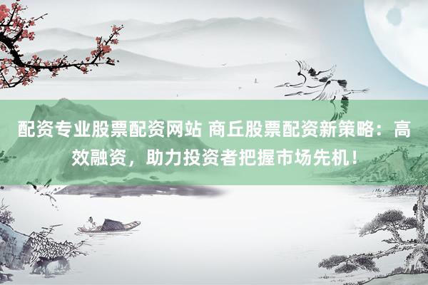 配资专业股票配资网站 商丘股票配资新策略：高效融资，助力投资者把握市场先机！