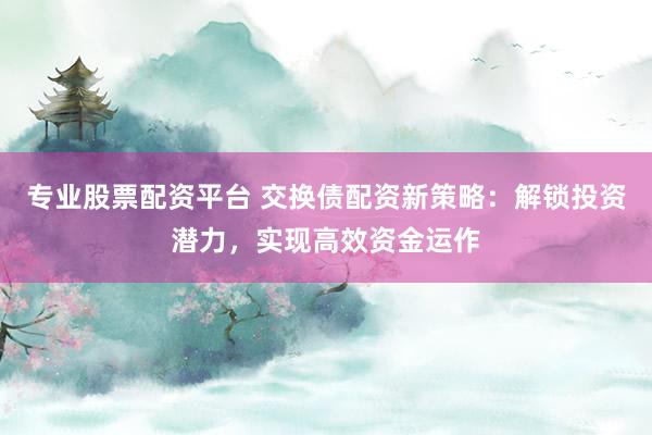 专业股票配资平台 交换债配资新策略：解锁投资潜力，实现高效资金运作