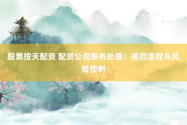 股票按天配资 配资公司账务处理:规范流程与风险控制