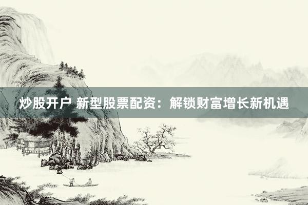 炒股开户 新型股票配资:解锁财富增长新机遇