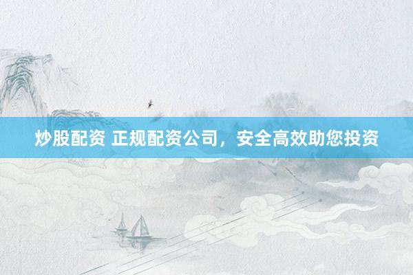 炒股配资 正规配资公司，安全高效助您投资