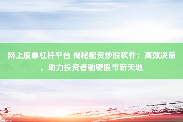 网上股票杠杆平台 揭秘配资炒股软件：高效决策，助力投资者驰骋股市新天地