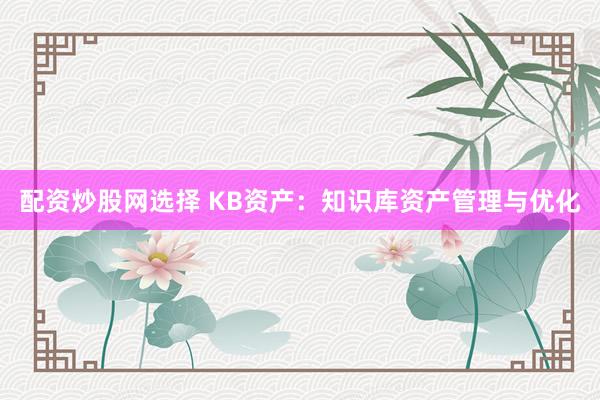 配资炒股网选择 KB资产：知识库资产管理与优化