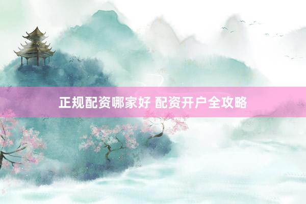 正规配资哪家好 配资开户全攻略